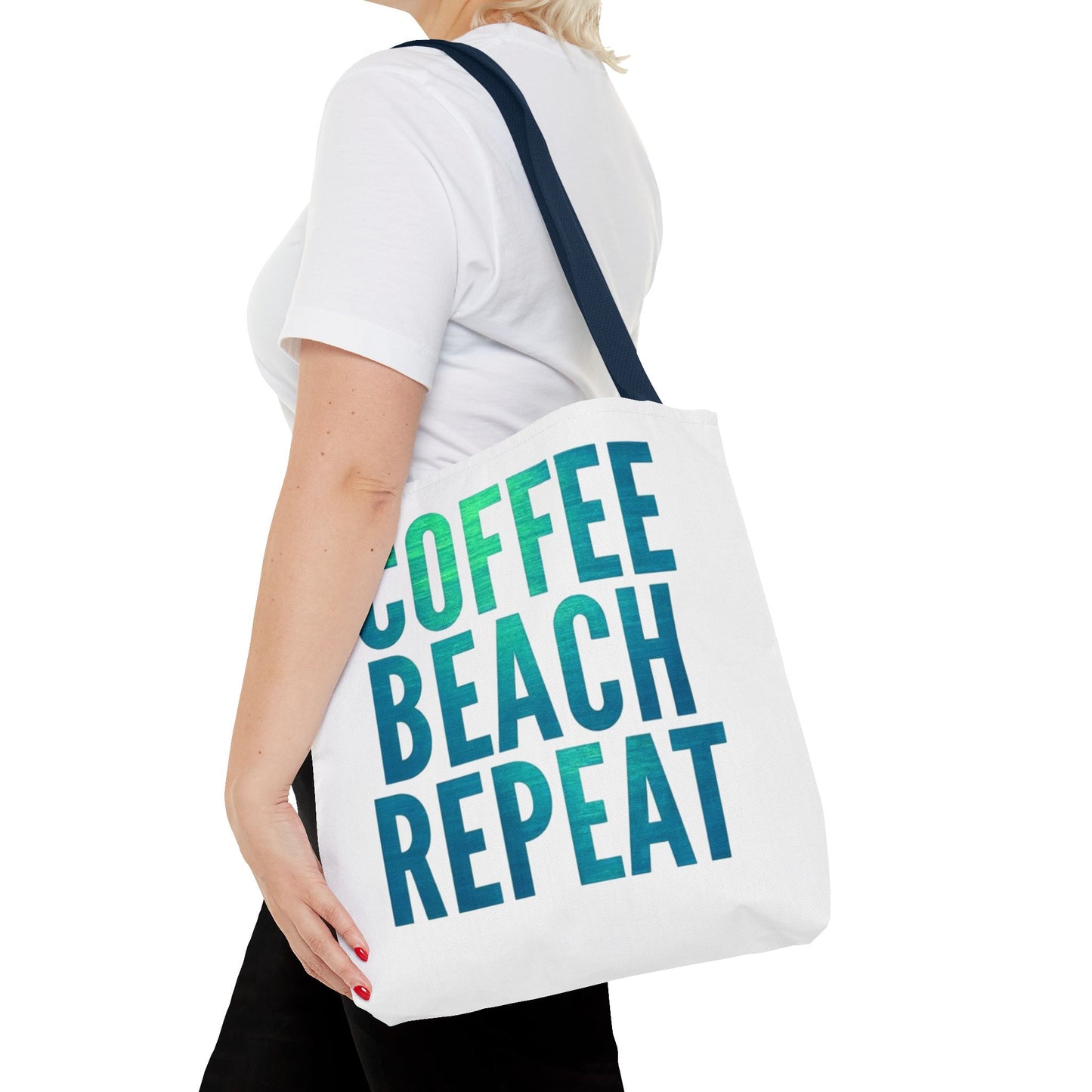 Coffee Beach Repeat Tote Bag - Perfect for Summer Days & Beach Lovers
