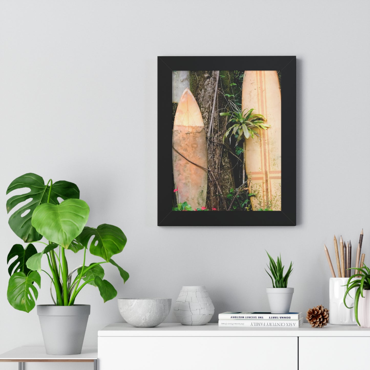 Surf-Inspired Framed Vertical Poster | Beach Vibes Art, Wall Art, Coastal Decor