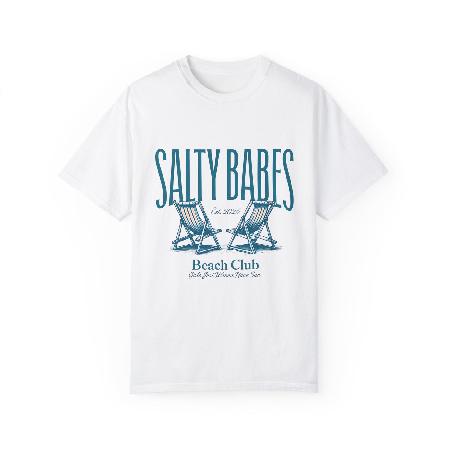 Salty Babes Beach Club T-Shirt - Relaxed Fit Graphic Tee for Coastal Vibes