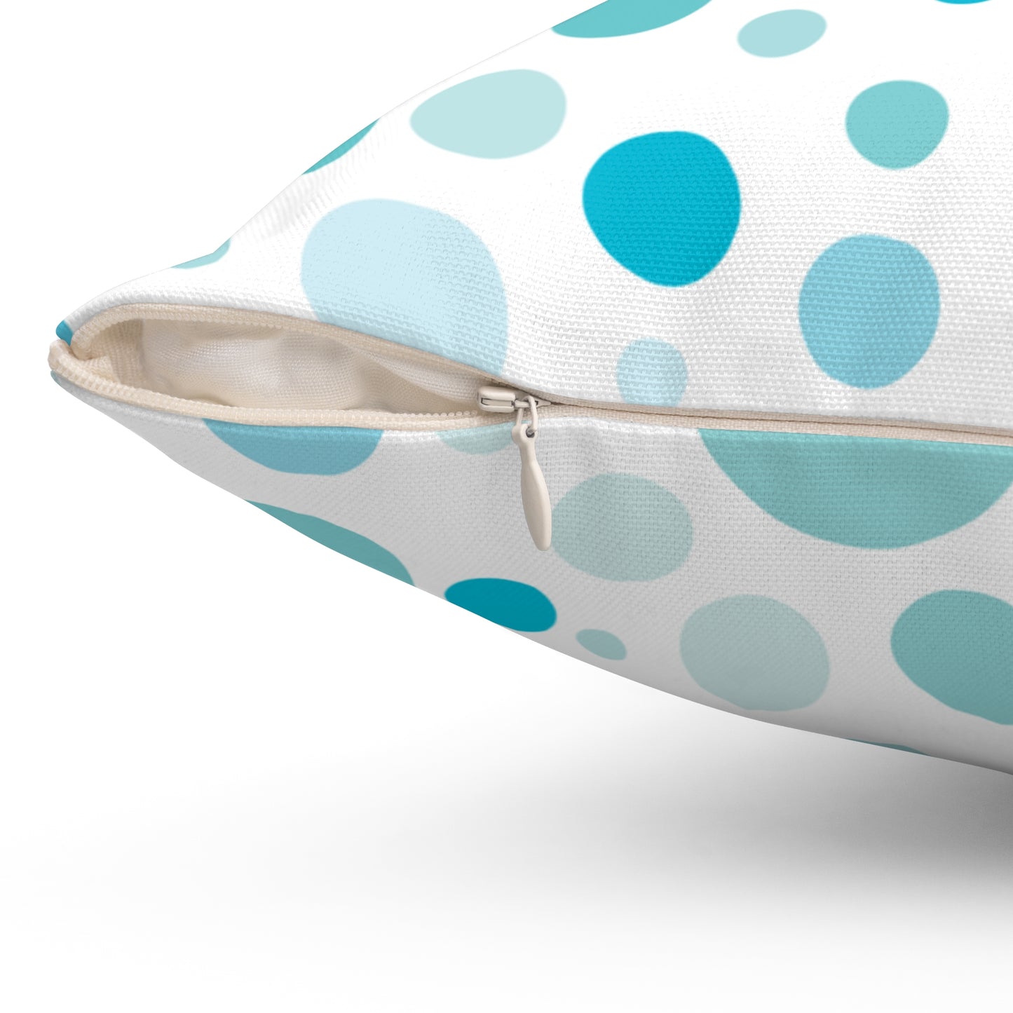 Aqua Polka Dot Square Pillow - Stylish Home Decor Accent