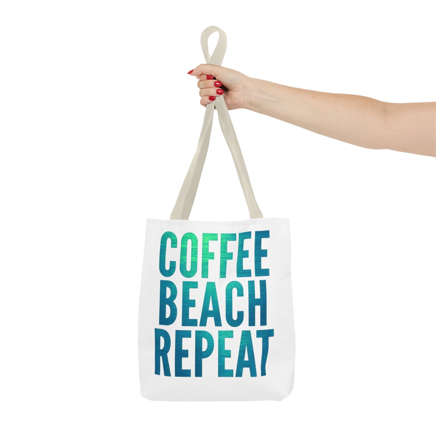 Coffee Beach Repeat Tote Bag - Perfect for Summer Days & Beach Lovers