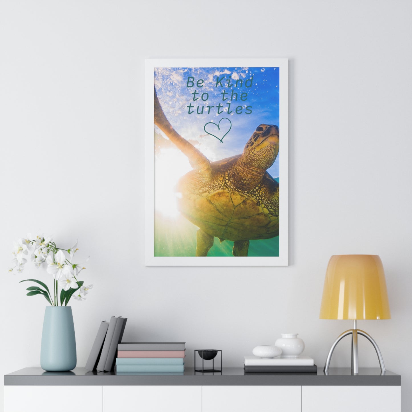 Be Kind to Turtles Framed Wall Art 20 X 30