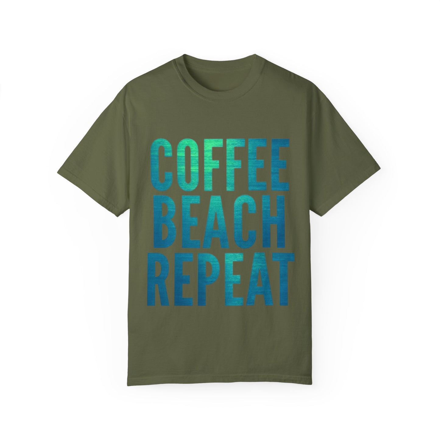 Coffee Beach Repeat Unisex Garment-Dyed T-Shirt
