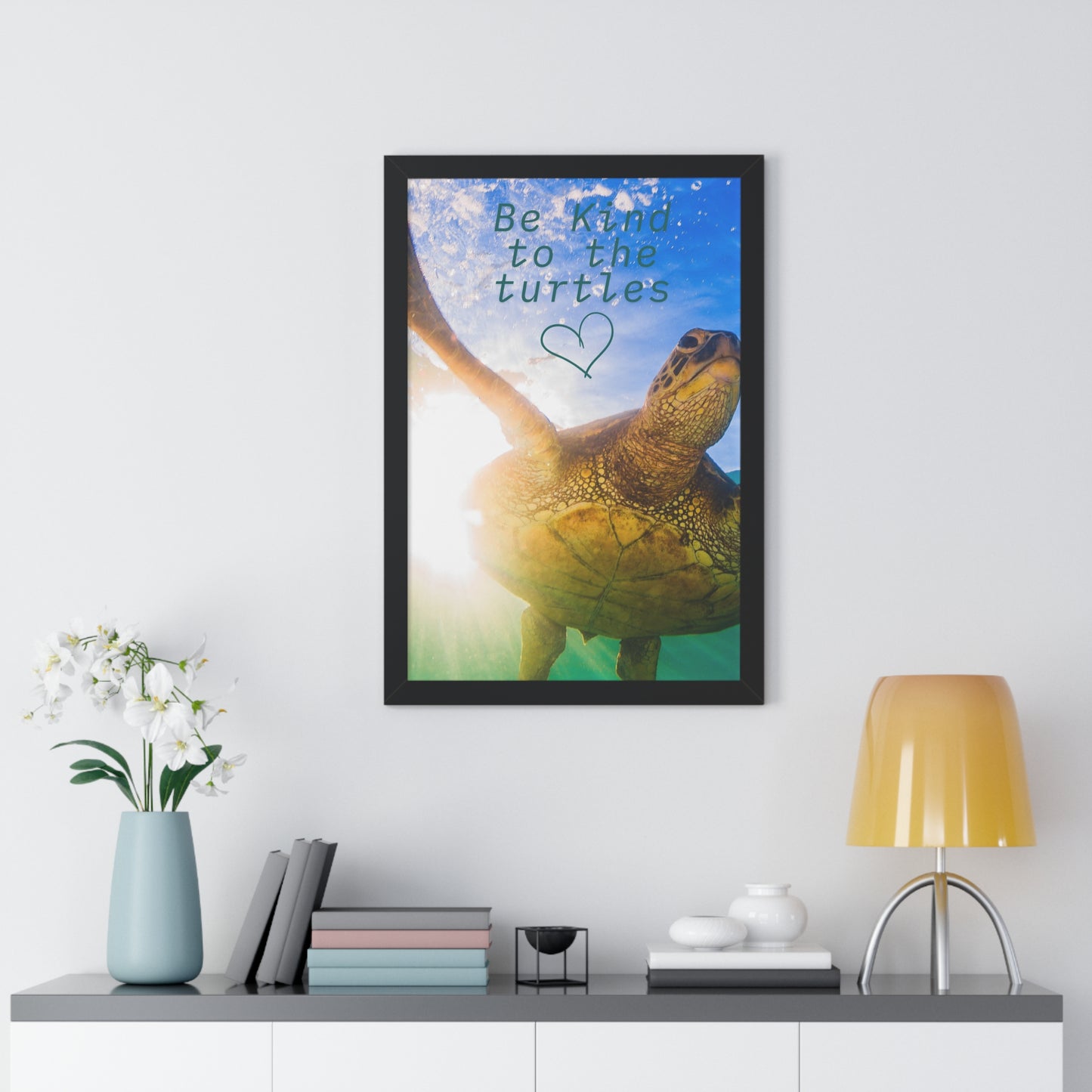 Be Kind to Turtles Framed Wall Art 20 X 30