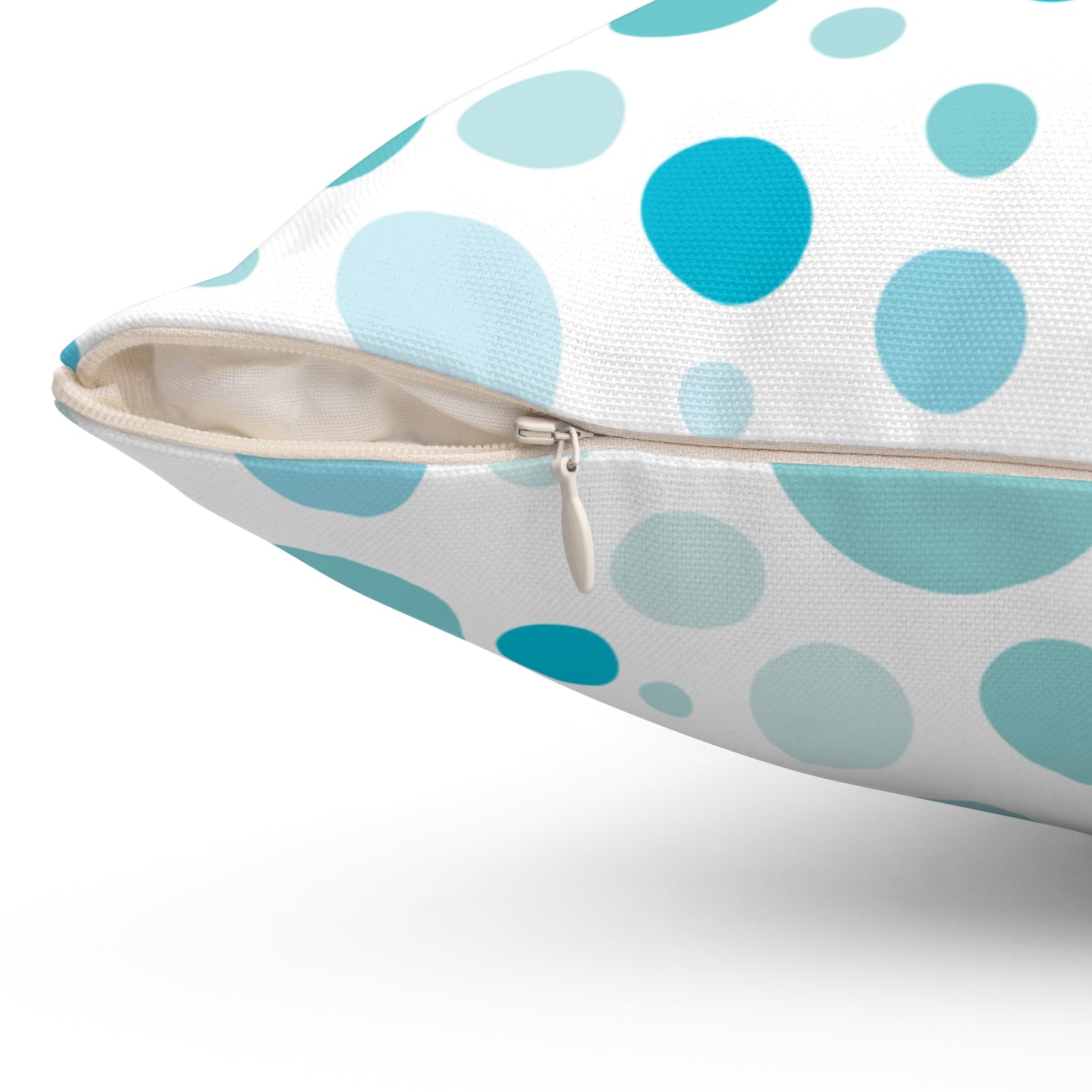 Aqua Polka Dot Square Pillow - Stylish Home Decor Accent