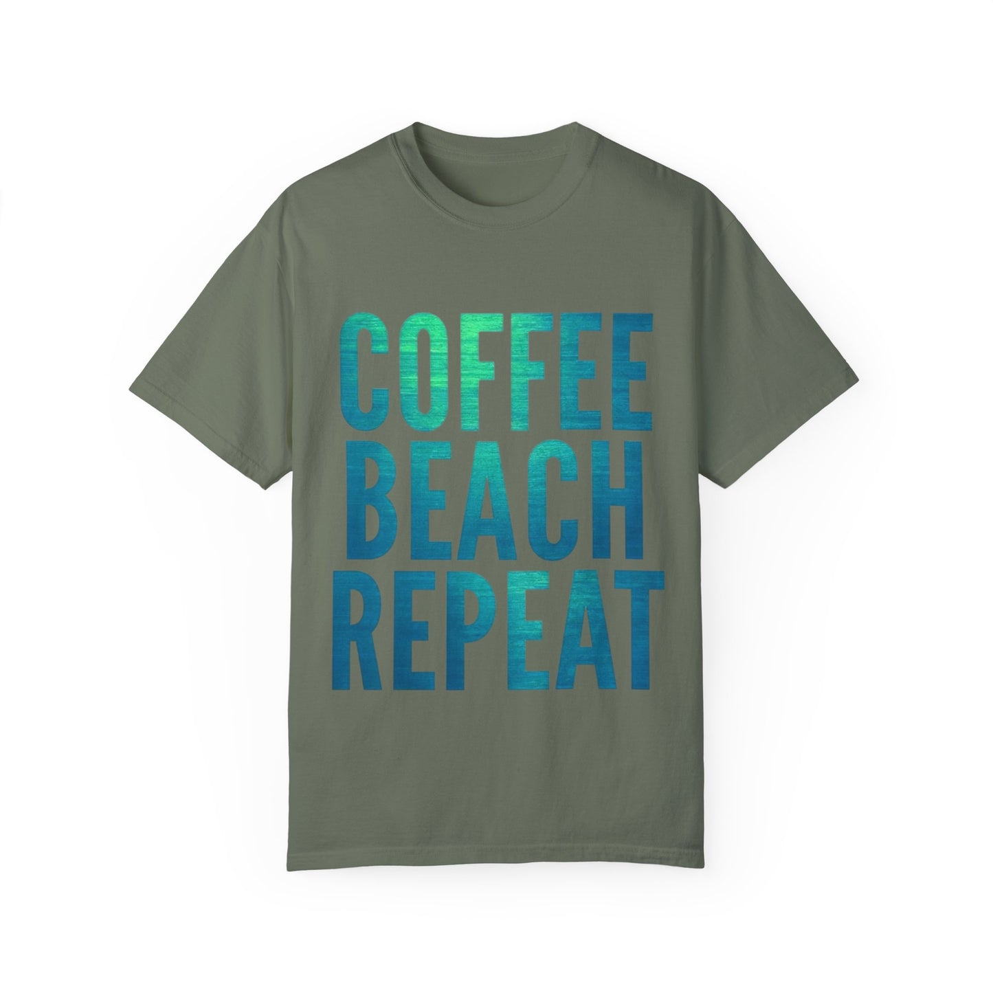 Coffee Beach Repeat Unisex Garment-Dyed T-Shirt