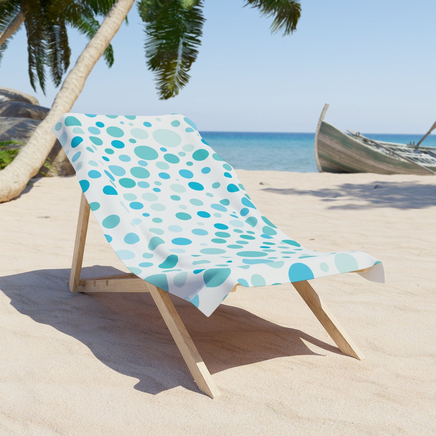 Aqua Polka Dot Beach Towel - Perfect for Summer Fun & Relaxation