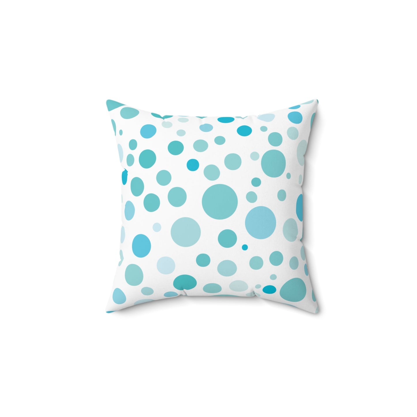 Aqua Polka Dot Square Pillow - Stylish Home Decor Accent