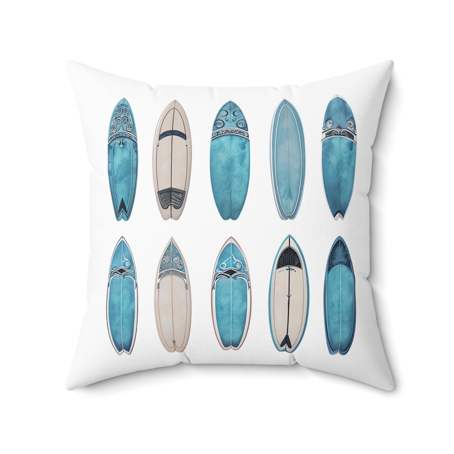 Coastal Surfboard Decor Pillow|Beachy Home Accent Cushion