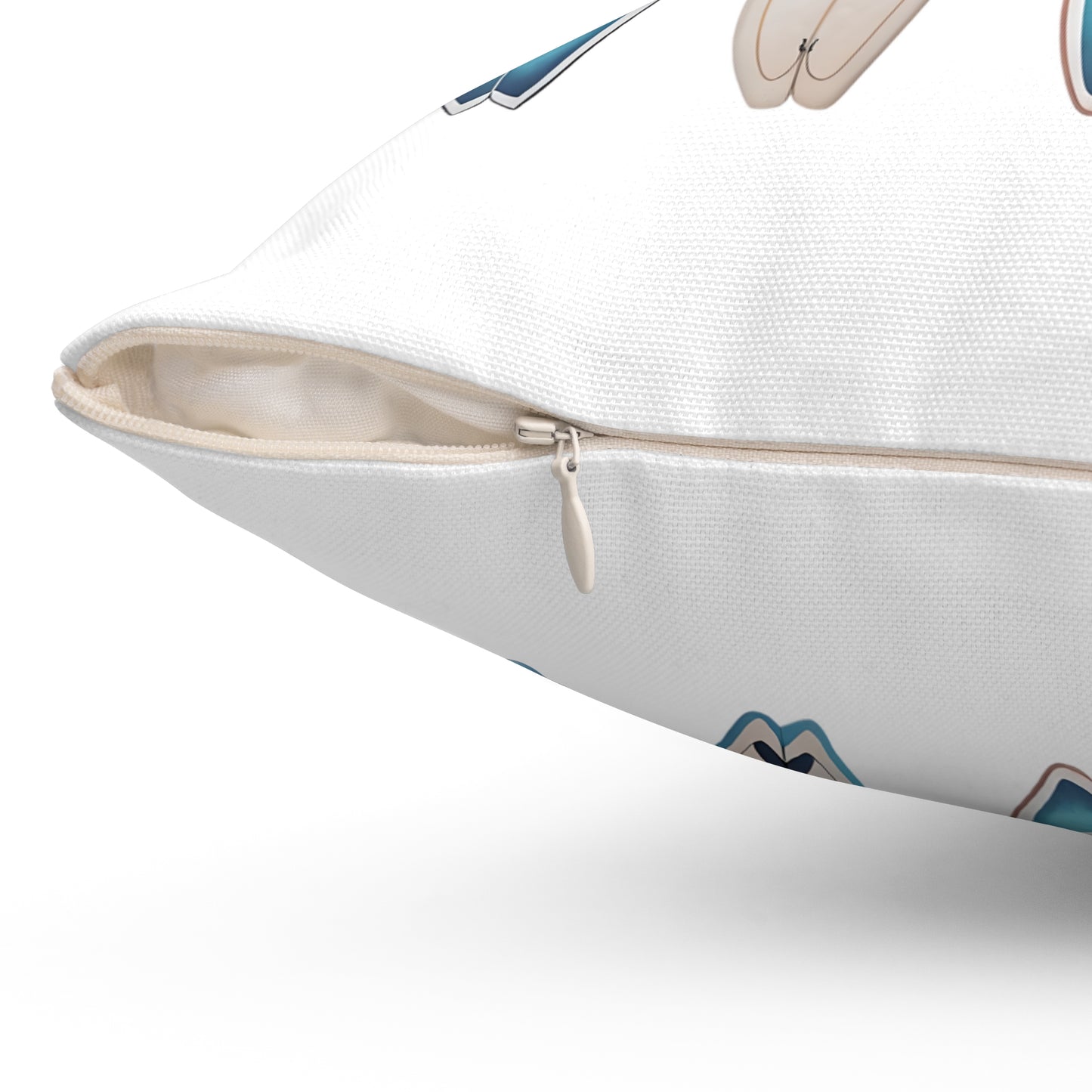 Coastal Surfboard Decor Pillow|Beachy Home Accent Cushion