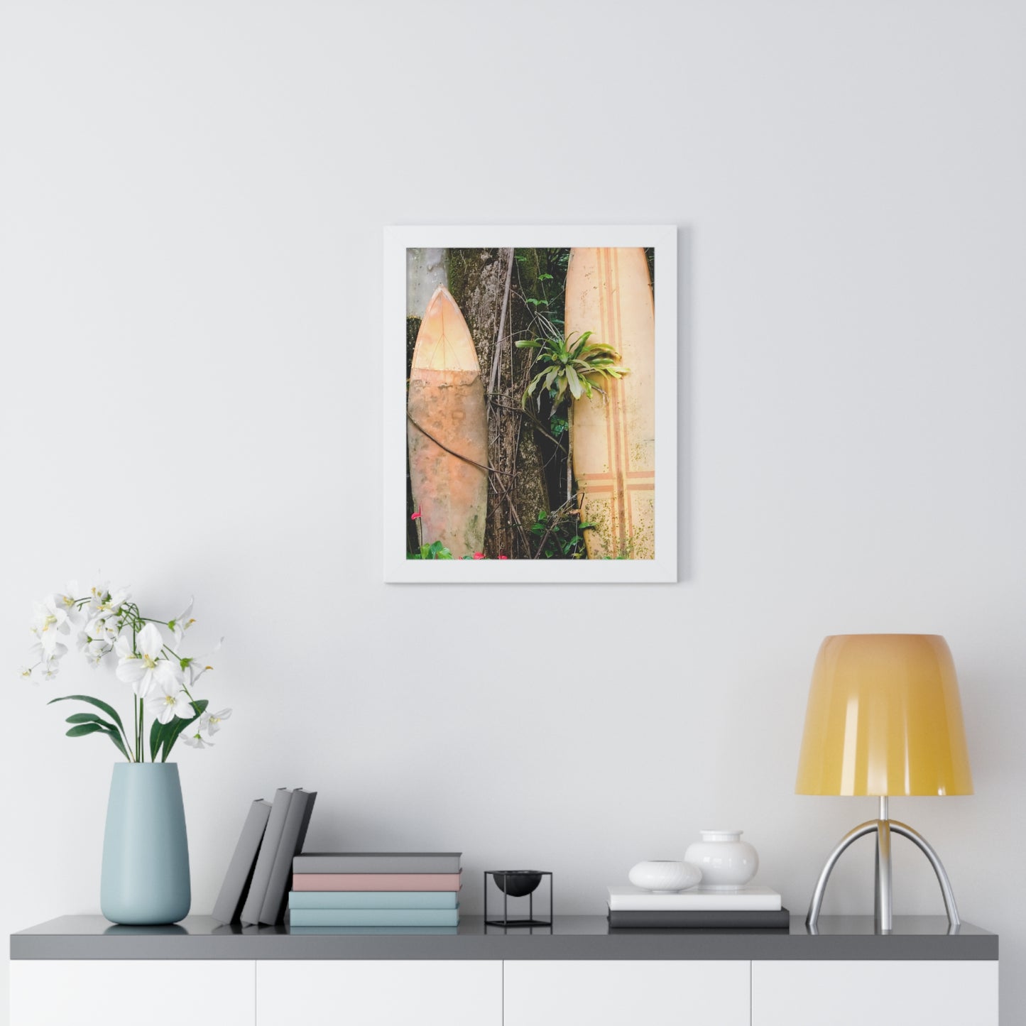 Surf-Inspired Framed Vertical Poster | Beach Vibes Art, Wall Art, Coastal Decor