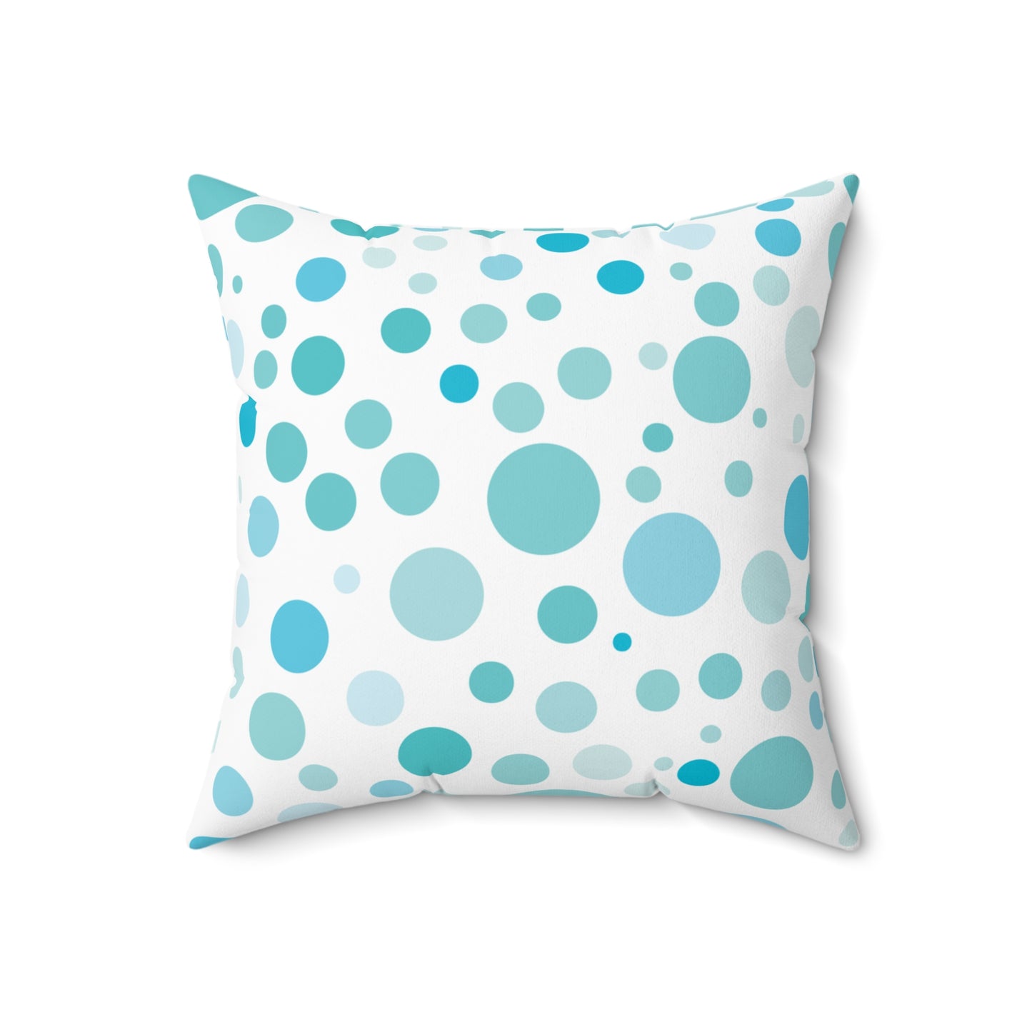 Aqua Polka Dot Square Pillow - Stylish Home Decor Accent
