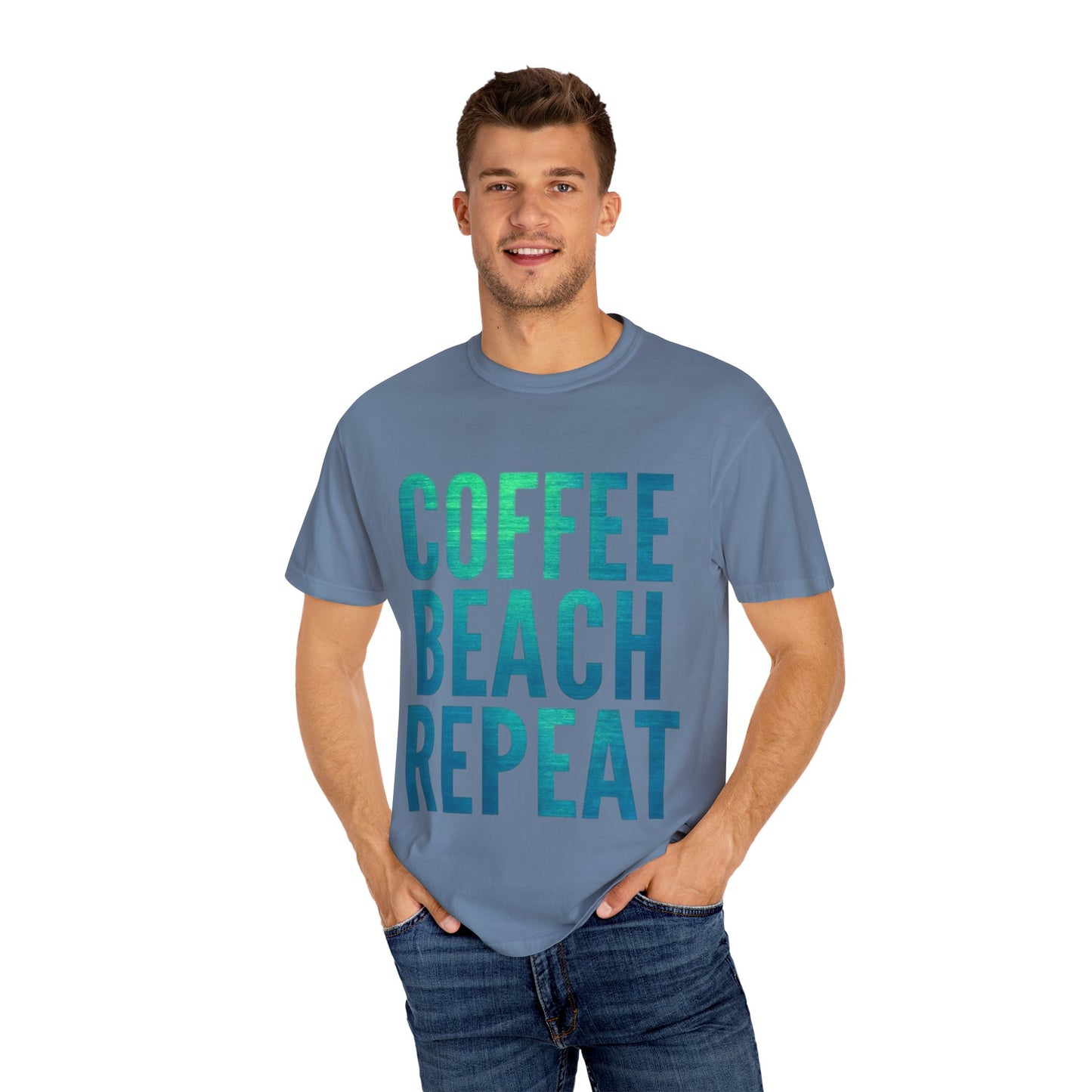 Coffee Beach Repeat Unisex Garment-Dyed T-Shirt