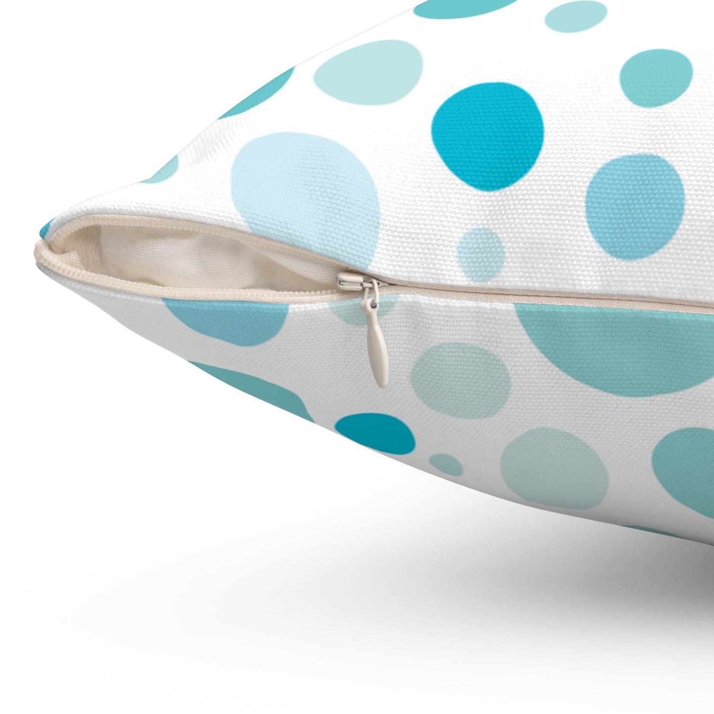 Aqua Polka Dot Square Pillow - Stylish Home Decor Accent