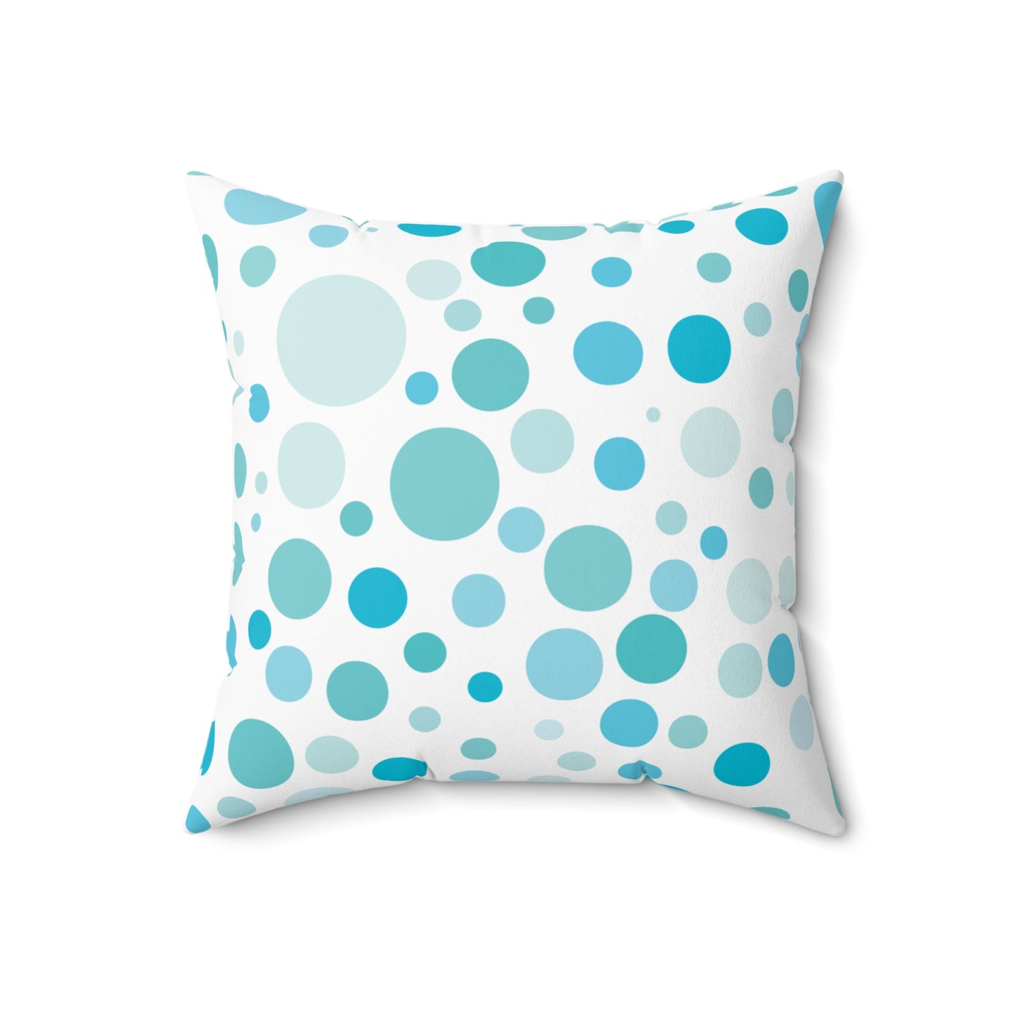 Aqua Polka Dot Square Pillow - Stylish Home Decor Accent