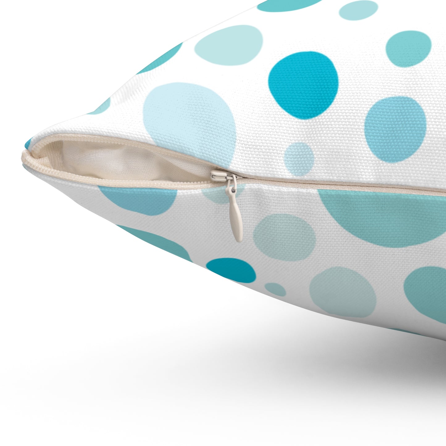 Aqua Polka Dot Square Pillow - Stylish Home Decor Accent