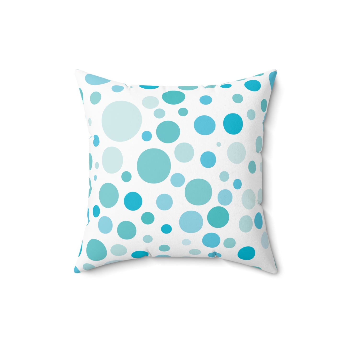 Aqua Polka Dot Square Pillow - Stylish Home Decor Accent