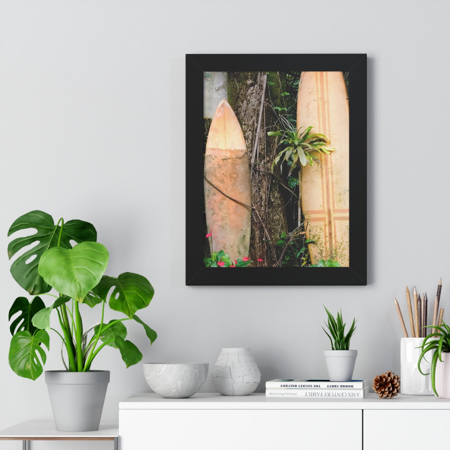 Surf-Inspired Framed Vertical Poster | Beach Vibes Art, Wall Art, Coastal Decor