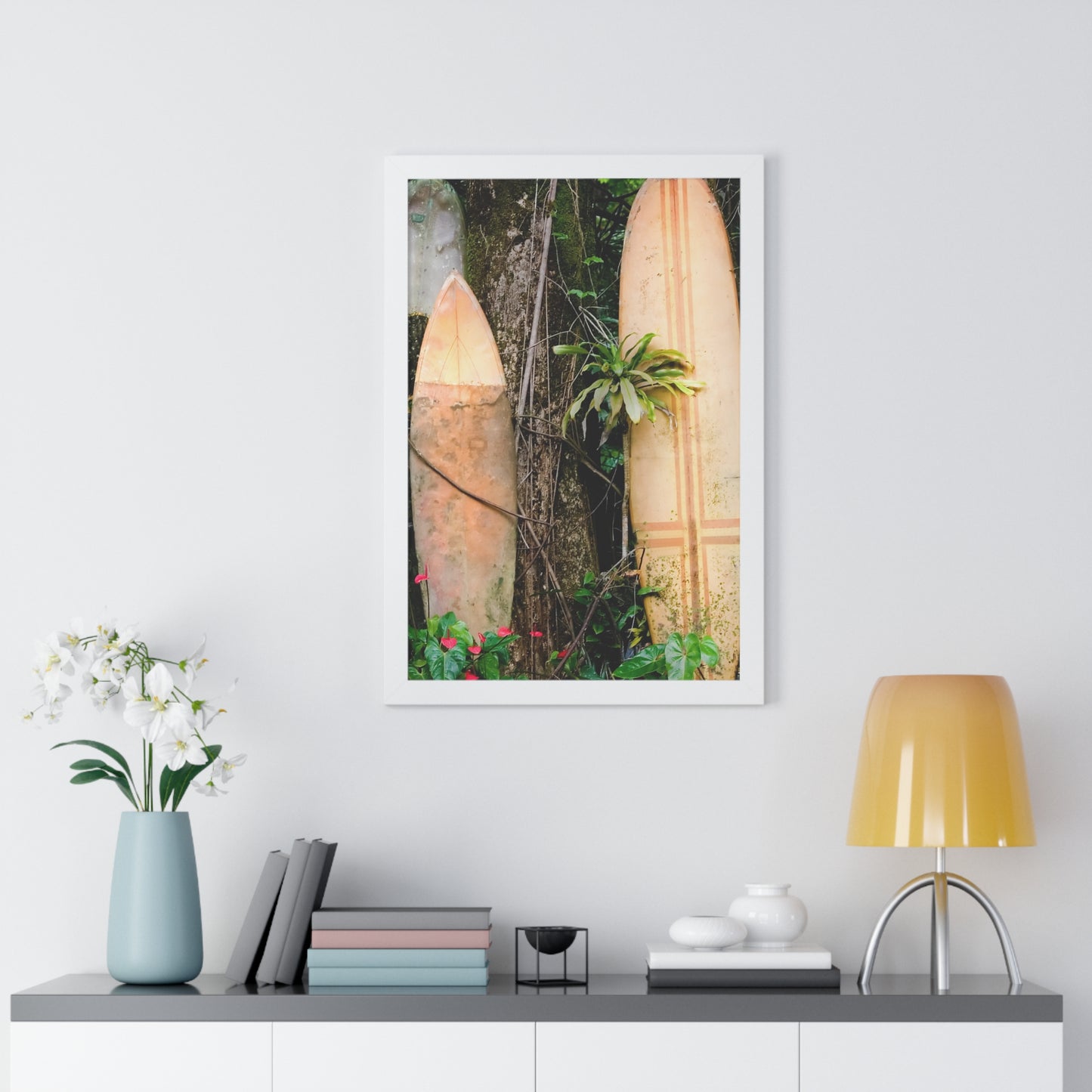 Surf-Inspired Framed Vertical Poster | Beach Vibes Art, Wall Art, Coastal Decor