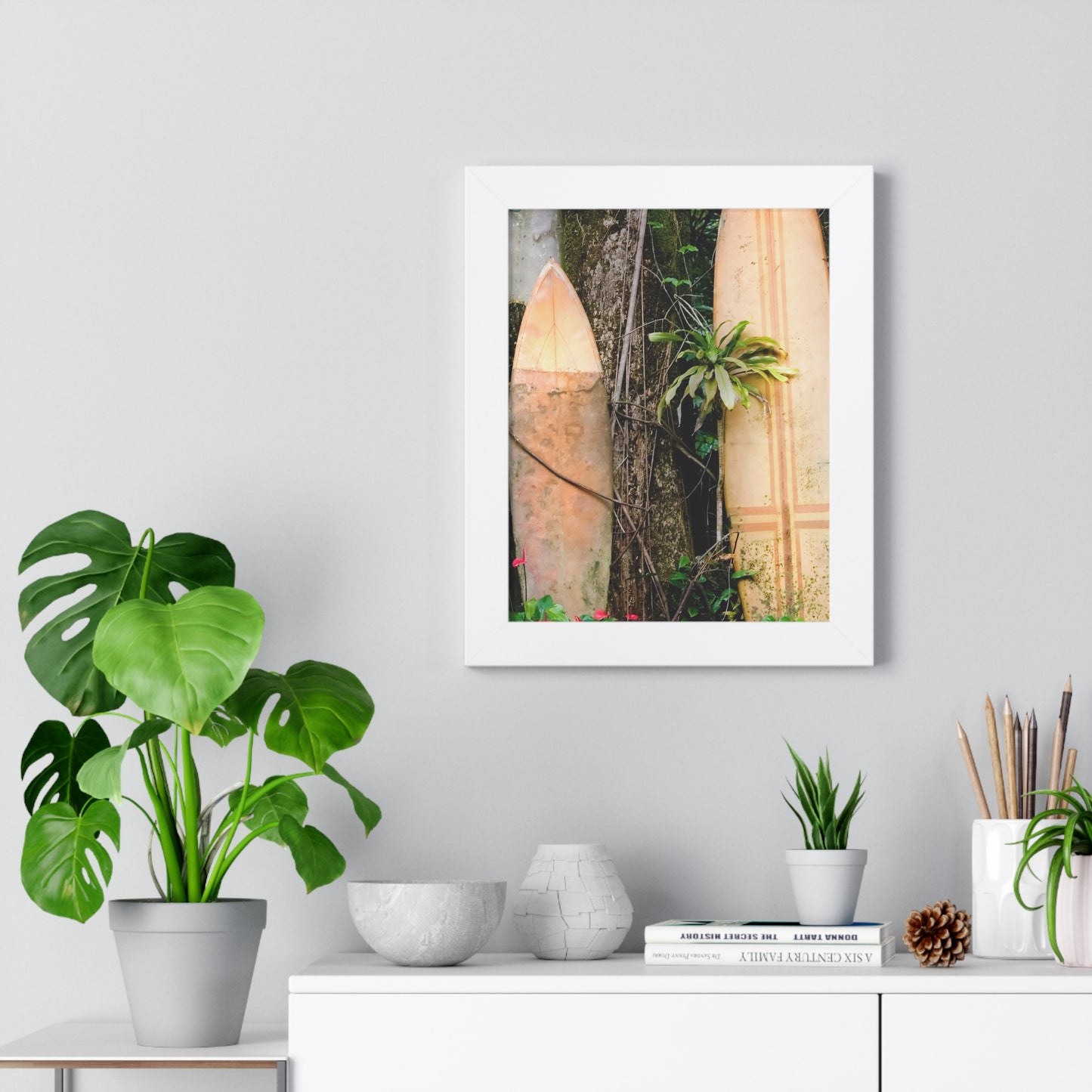 Surf-Inspired Framed Vertical Poster | Beach Vibes Art, Wall Art, Coastal Decor