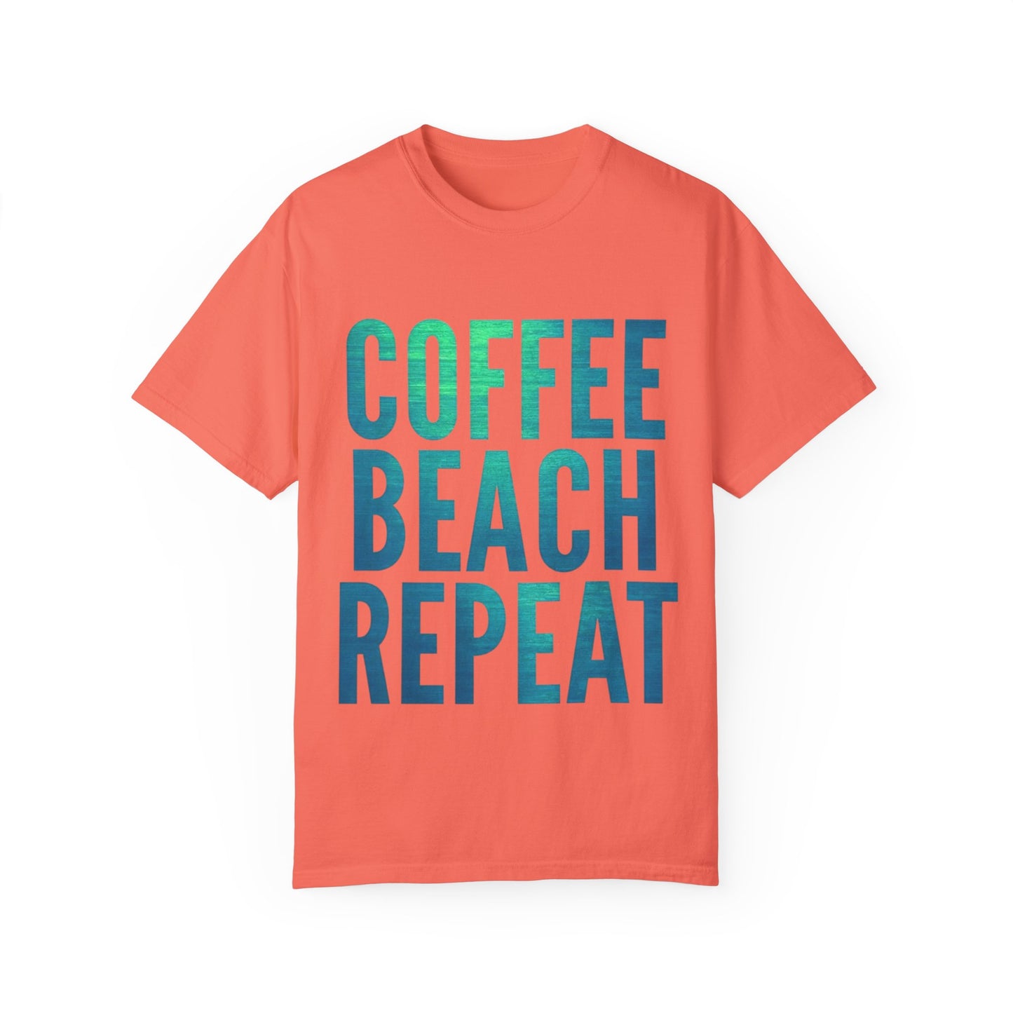 Coffee Beach Repeat Unisex Garment-Dyed T-Shirt