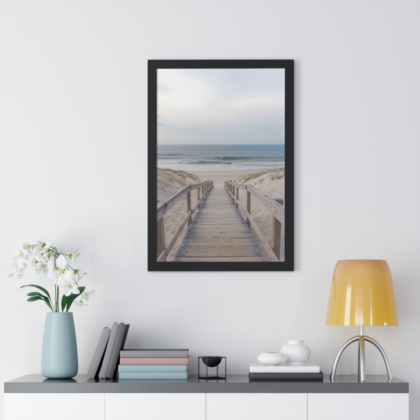 Coastal Serenity Framed Vertical Poster, Beach Decor, Coastal Vibes