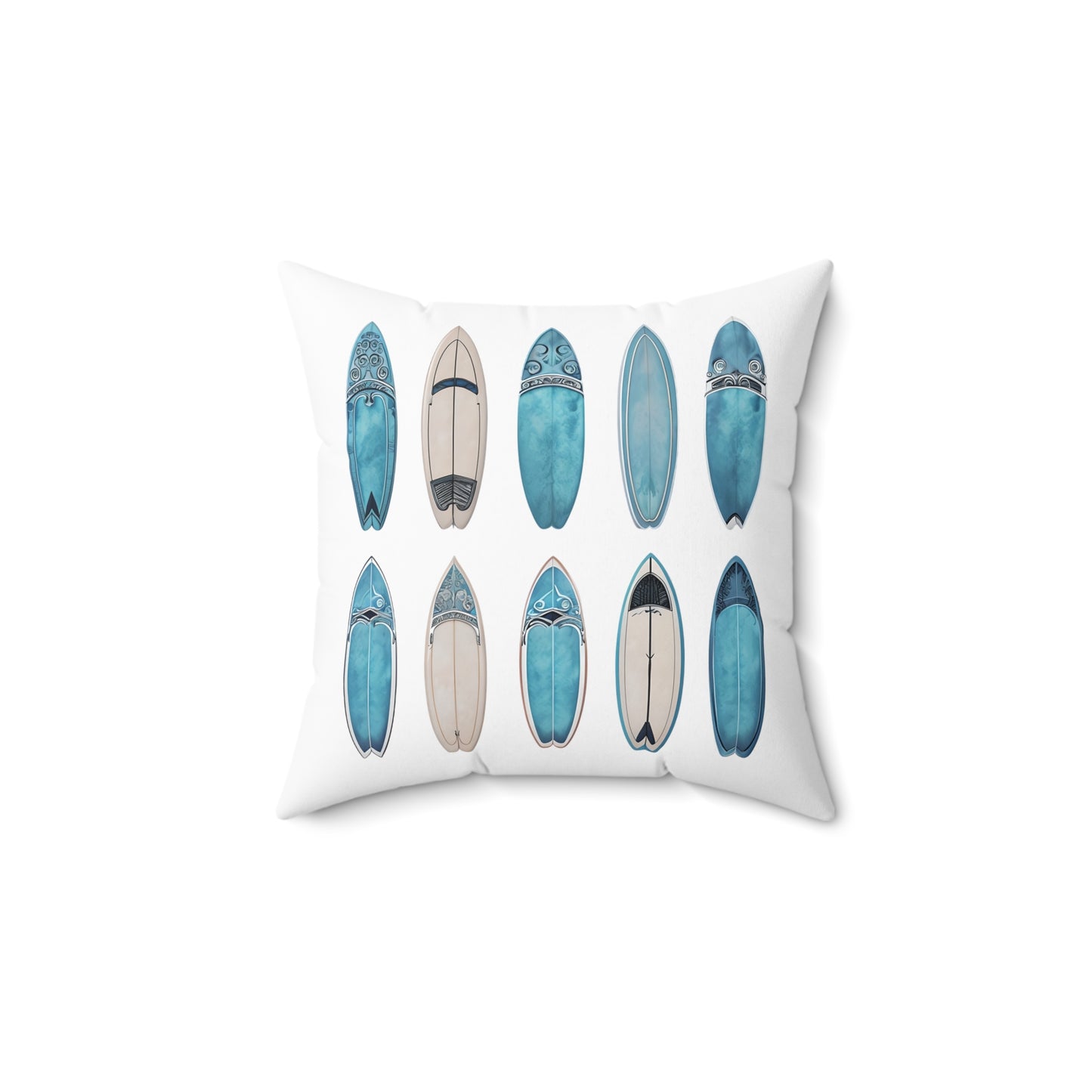 Coastal Surfboard Decor Pillow|Beachy Home Accent Cushion