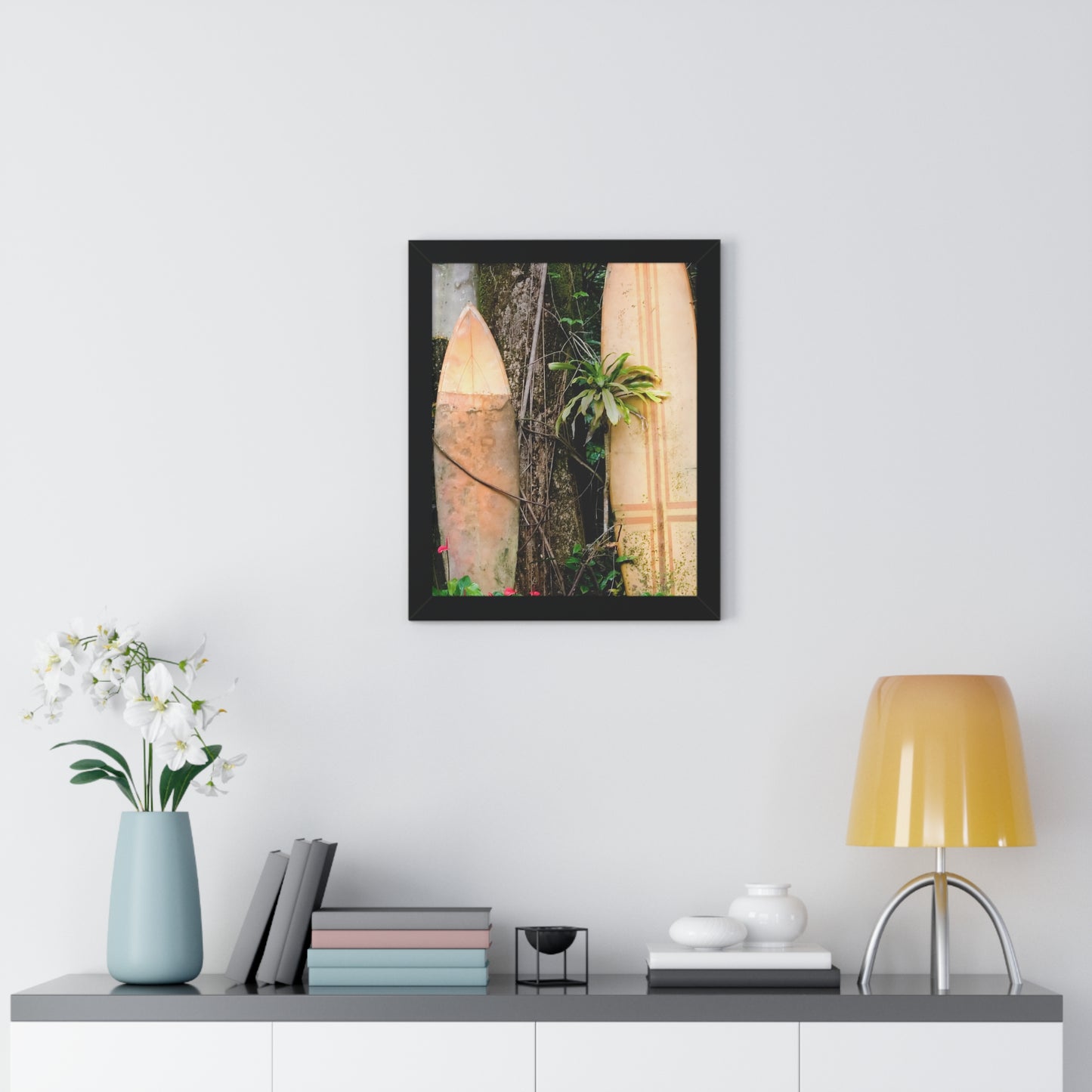 Surf-Inspired Framed Vertical Poster | Beach Vibes Art, Wall Art, Coastal Decor
