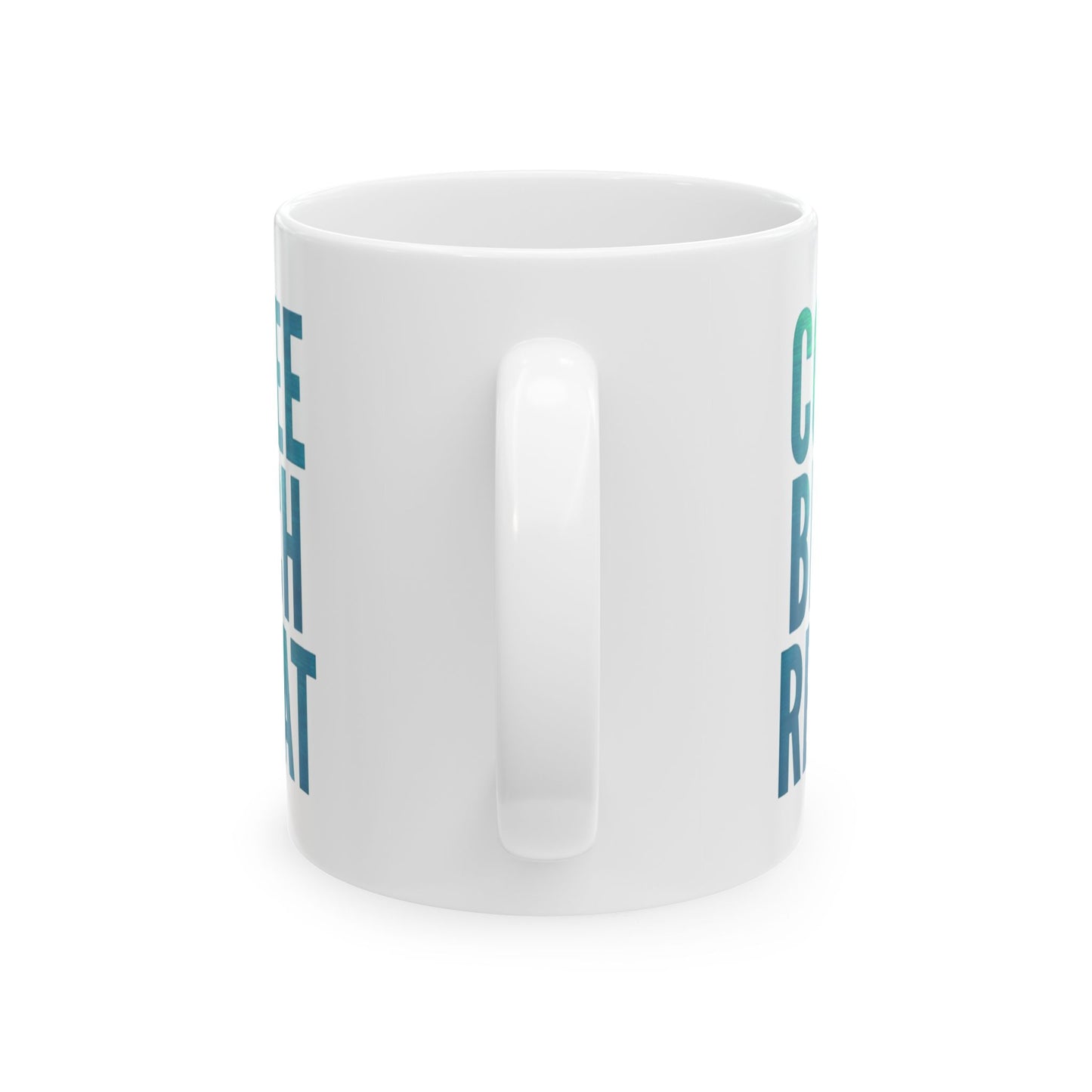 Coffee Beach Repeat Ceramic Mug - Perfect for Beach Lovers