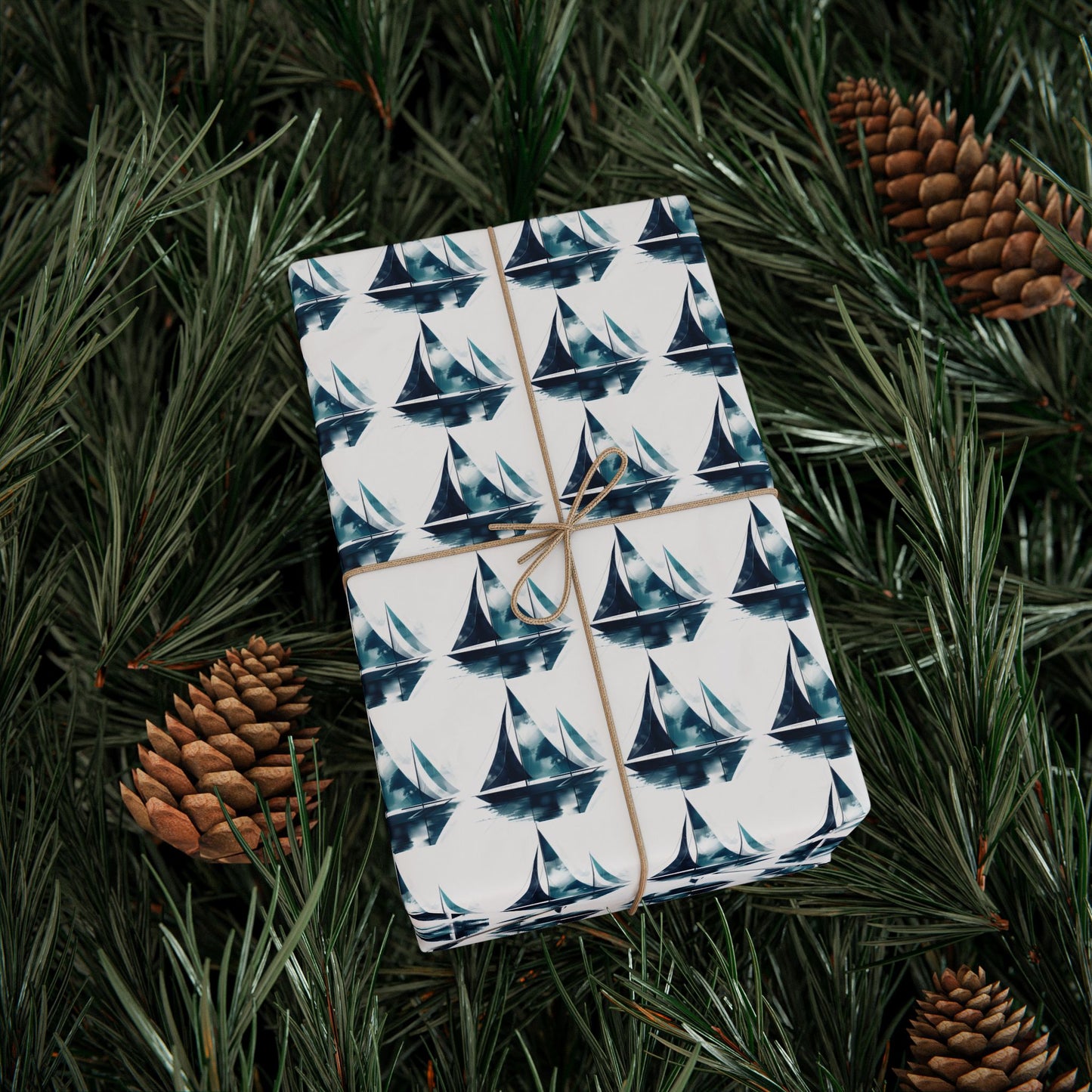 Sailboat Watercolor Wrapping Paper