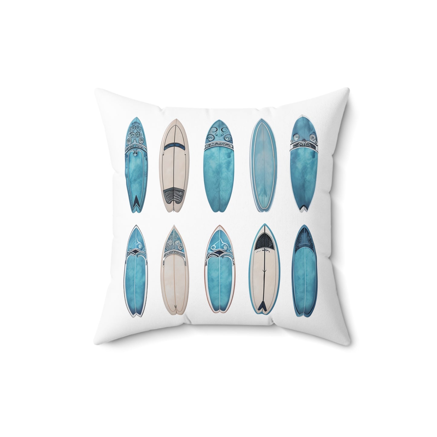 Coastal Surfboard Decor Pillow|Beachy Home Accent Cushion
