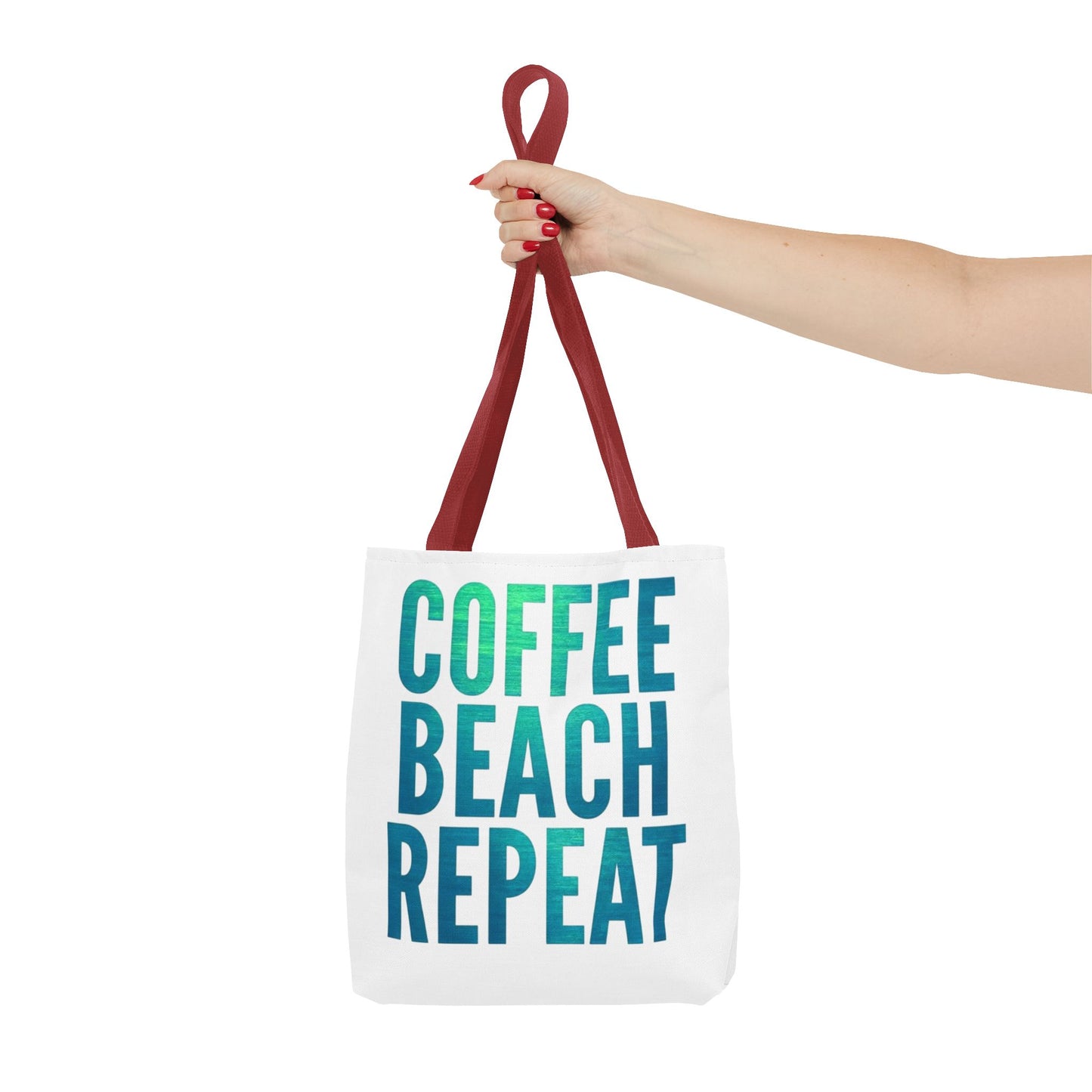 Coffee Beach Repeat Tote Bag - Perfect for Summer Days & Beach Lovers