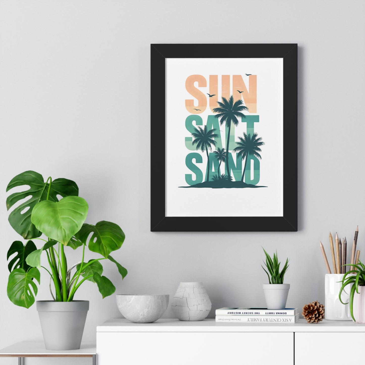 Sun, Salt, Sand Framed Tropical Poster