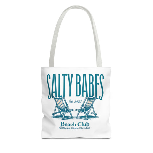 Salty Babes Beach Club Tote Bag - Perfect for Beach Lovers & Summer Fun