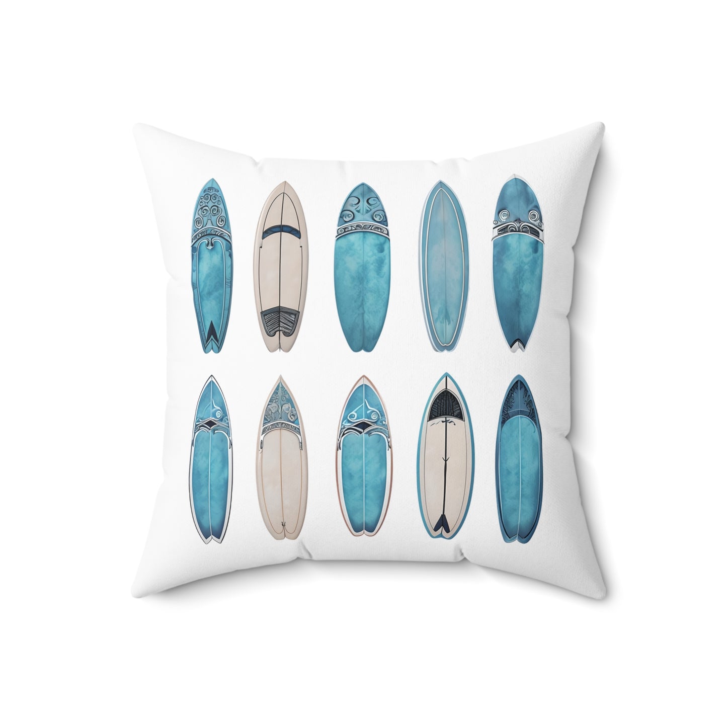 Coastal Surfboard Decor Pillow|Beachy Home Accent Cushion