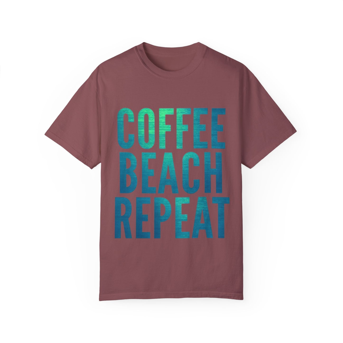 Coffee Beach Repeat Unisex Garment-Dyed T-Shirt