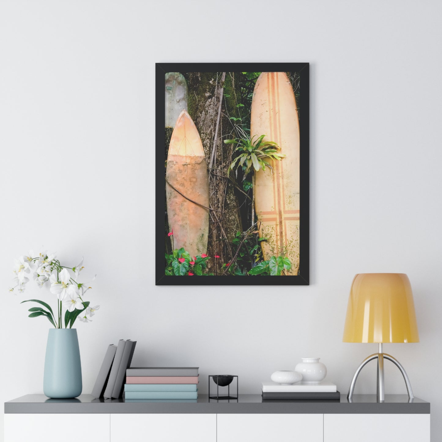 Surf-Inspired Framed Vertical Poster | Beach Vibes Art, Wall Art, Coastal Decor