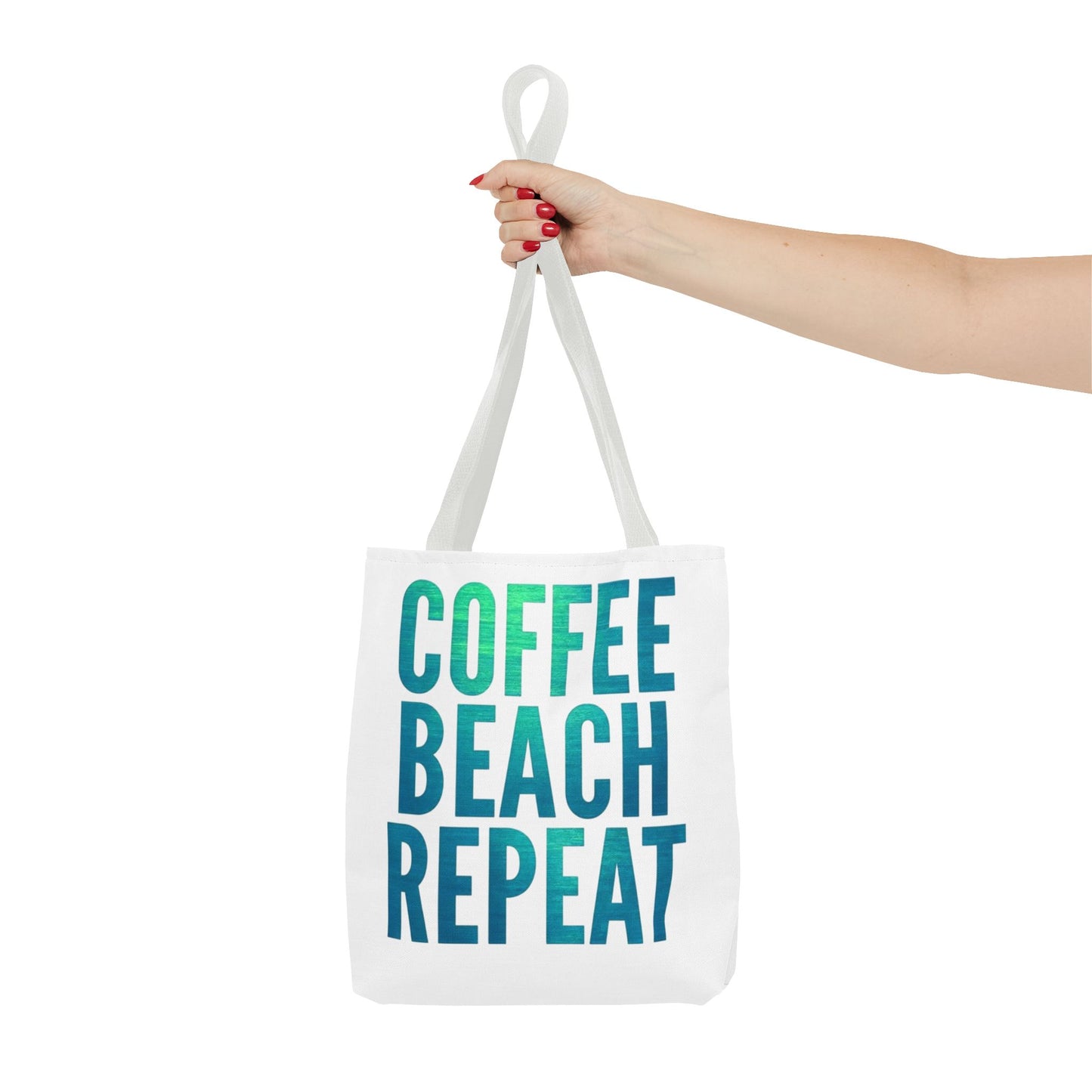 Coffee Beach Repeat Tote Bag - Perfect for Summer Days & Beach Lovers