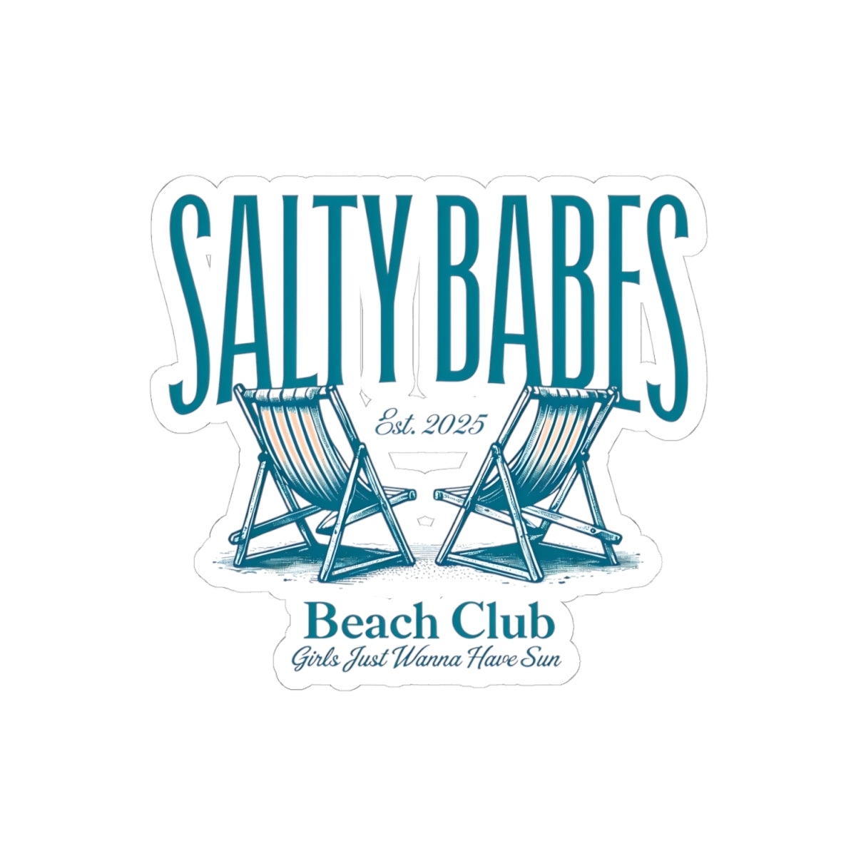 Salty Babes Beach Club Stickers - Fun Summer Vibe Decor