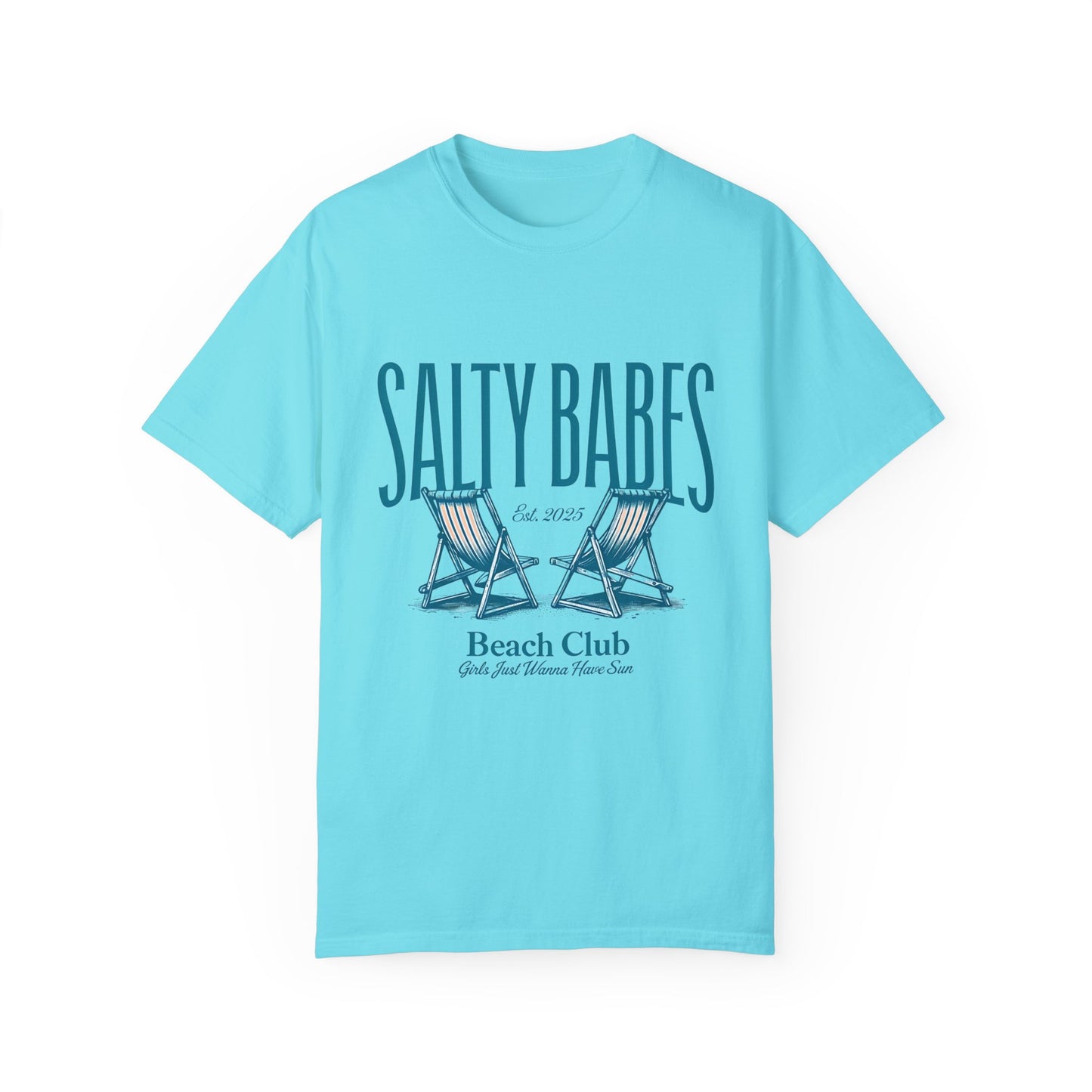 Salty Babes Beach Club T-Shirt - Relaxed Fit Graphic Tee for Coastal Vibes