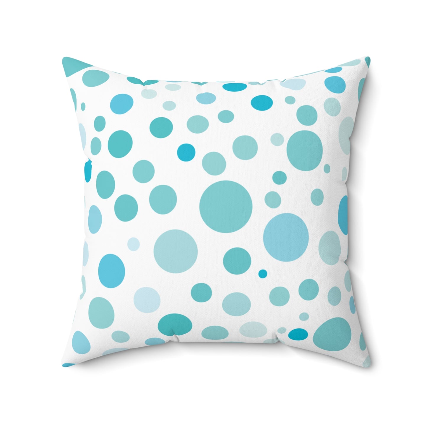 Aqua Polka Dot Square Pillow - Stylish Home Decor Accent