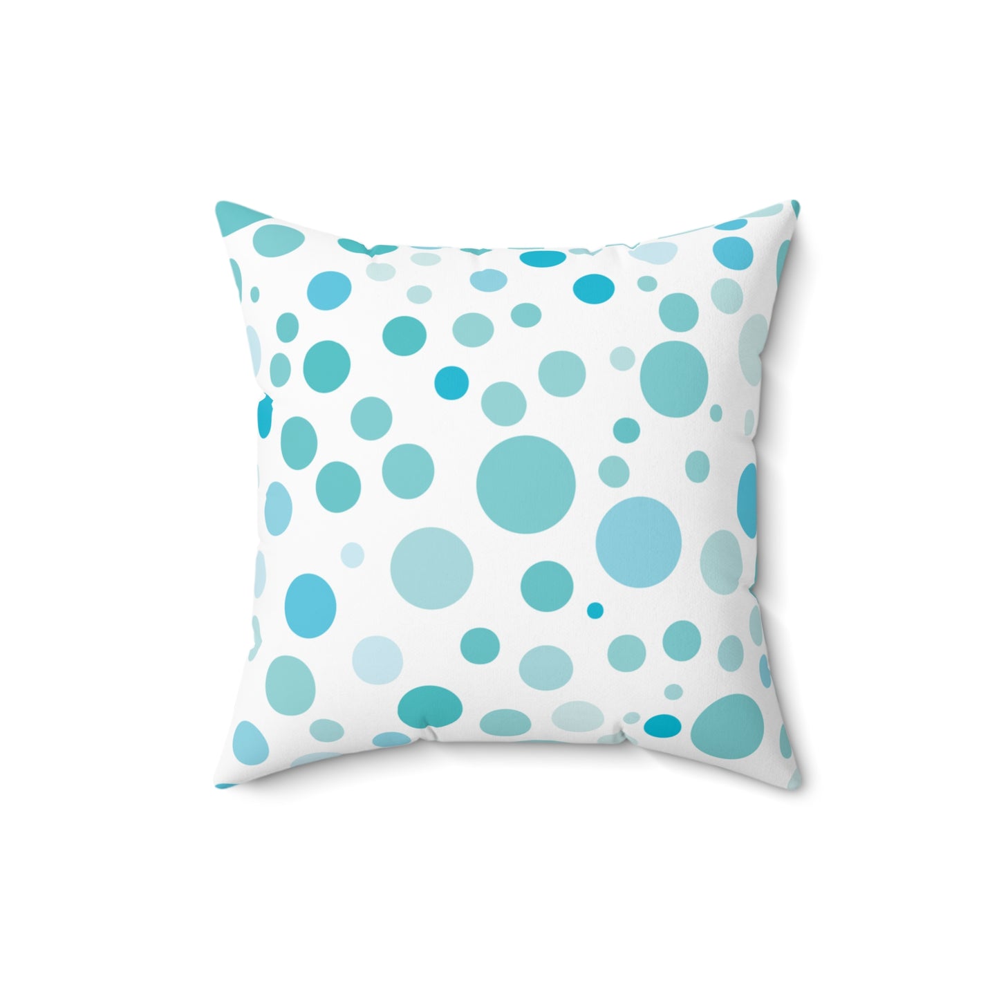 Aqua Polka Dot Square Pillow - Stylish Home Decor Accent