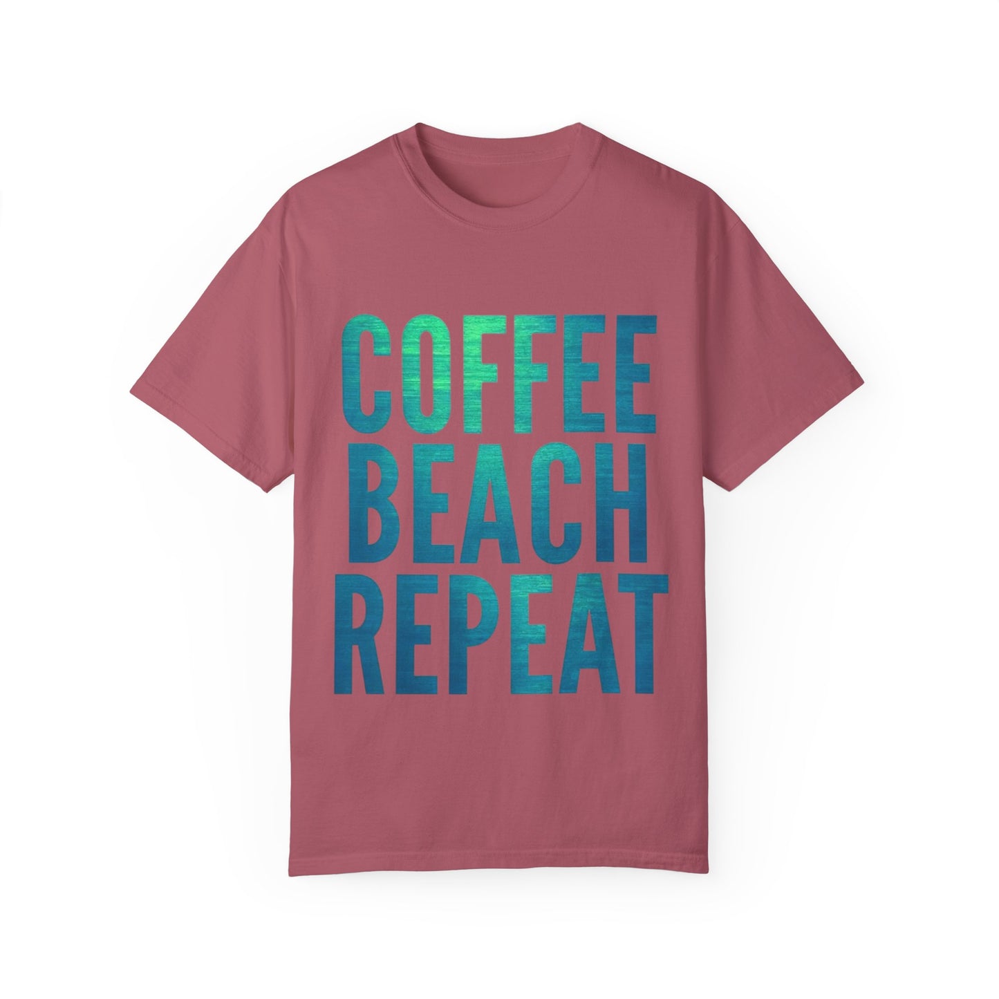 Coffee Beach Repeat Unisex Garment-Dyed T-Shirt