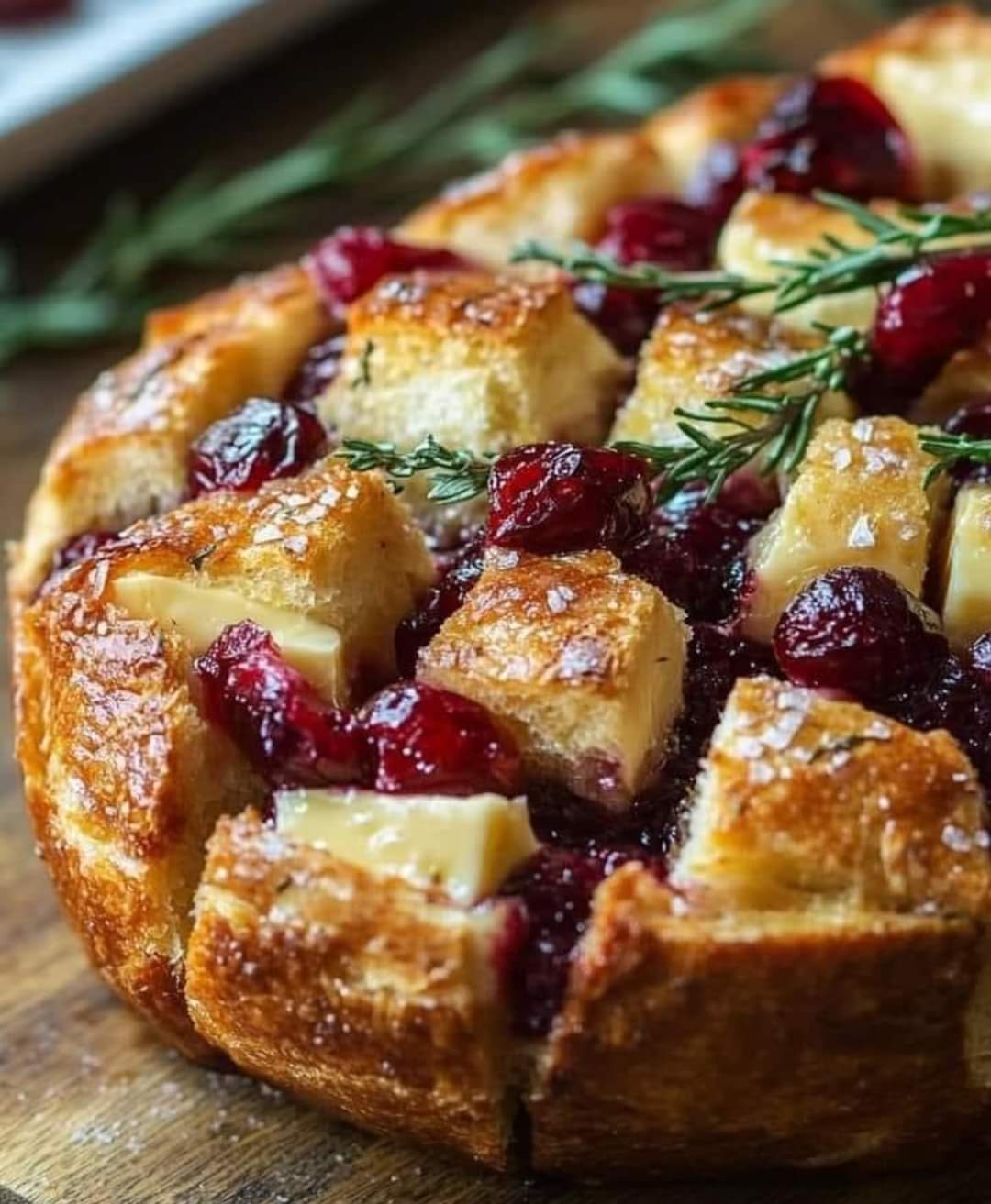 Pull Apart Sourdough Brie and Cranberry Bread