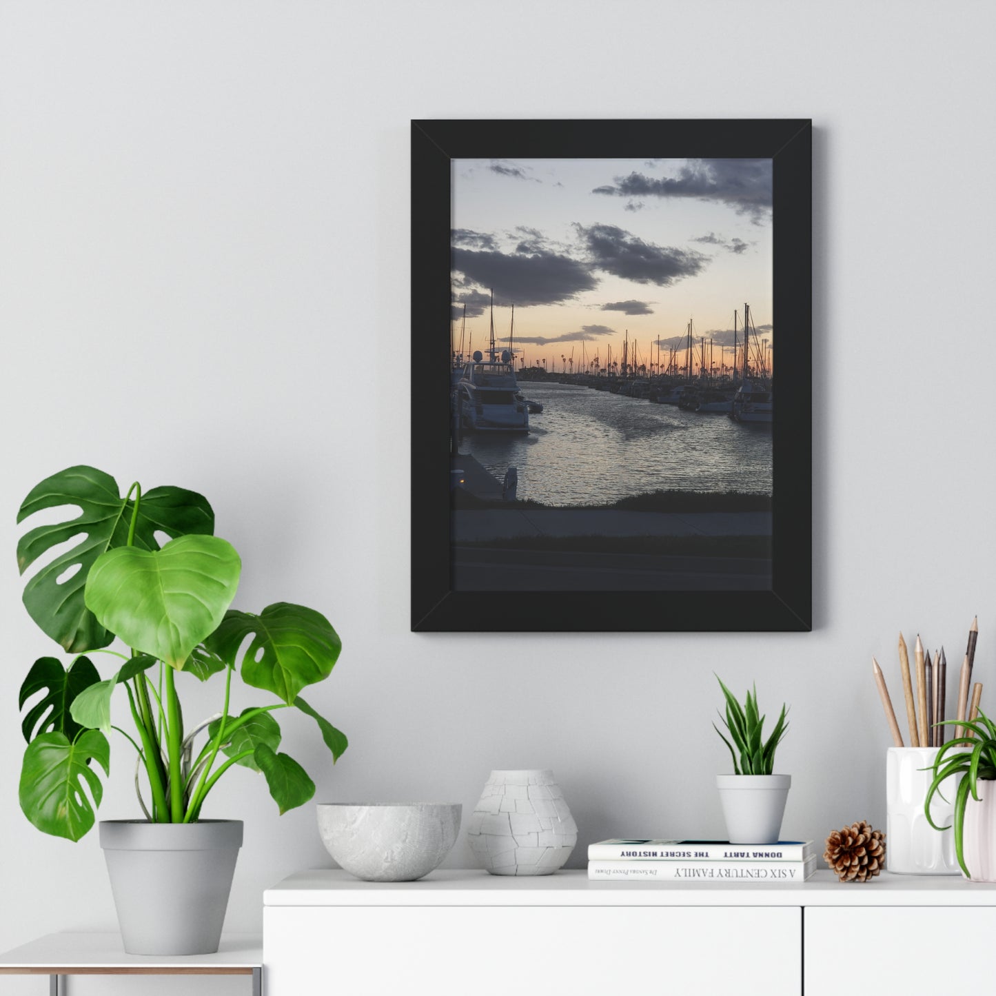 Marina Sunset Framed Poster