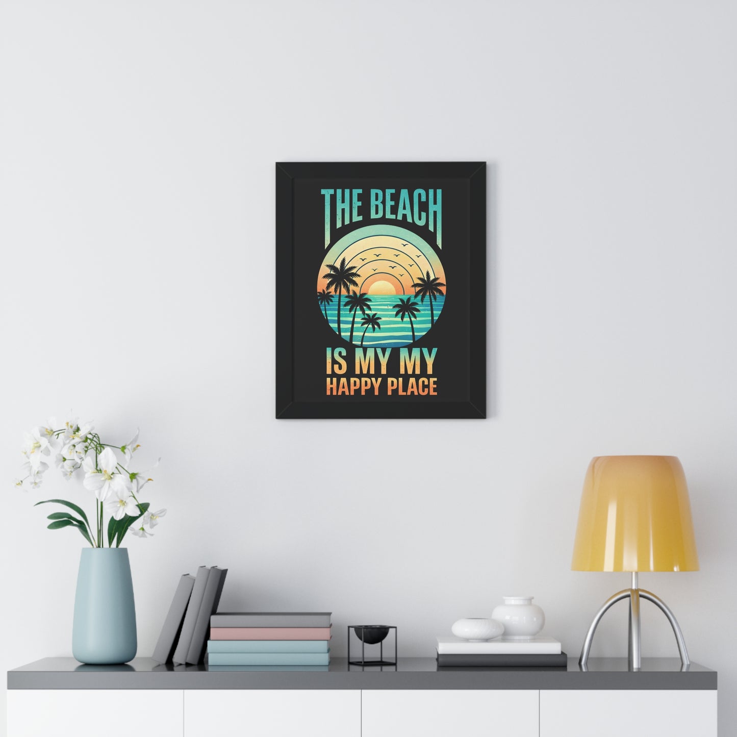 "The Beach Is My Happy Place" Framed Poster