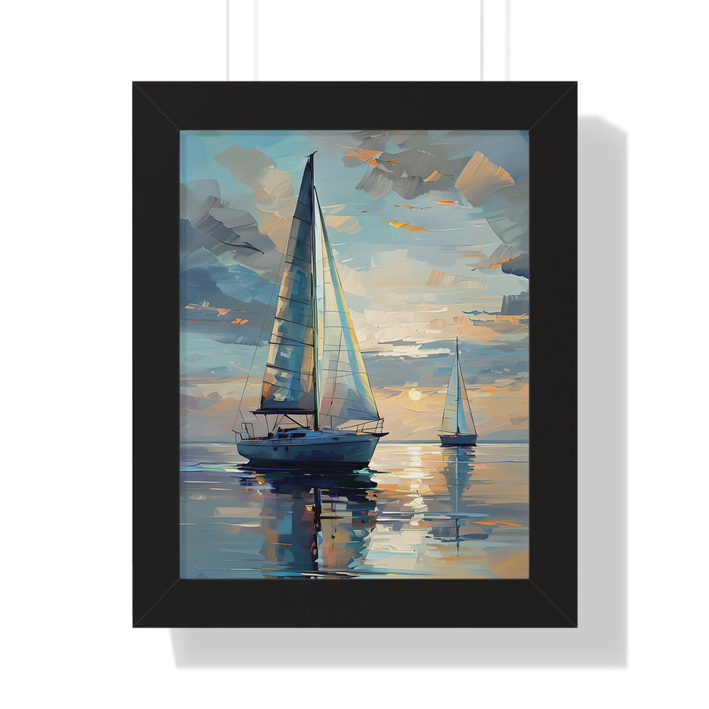 Sailboat Sunset Framed Poster
