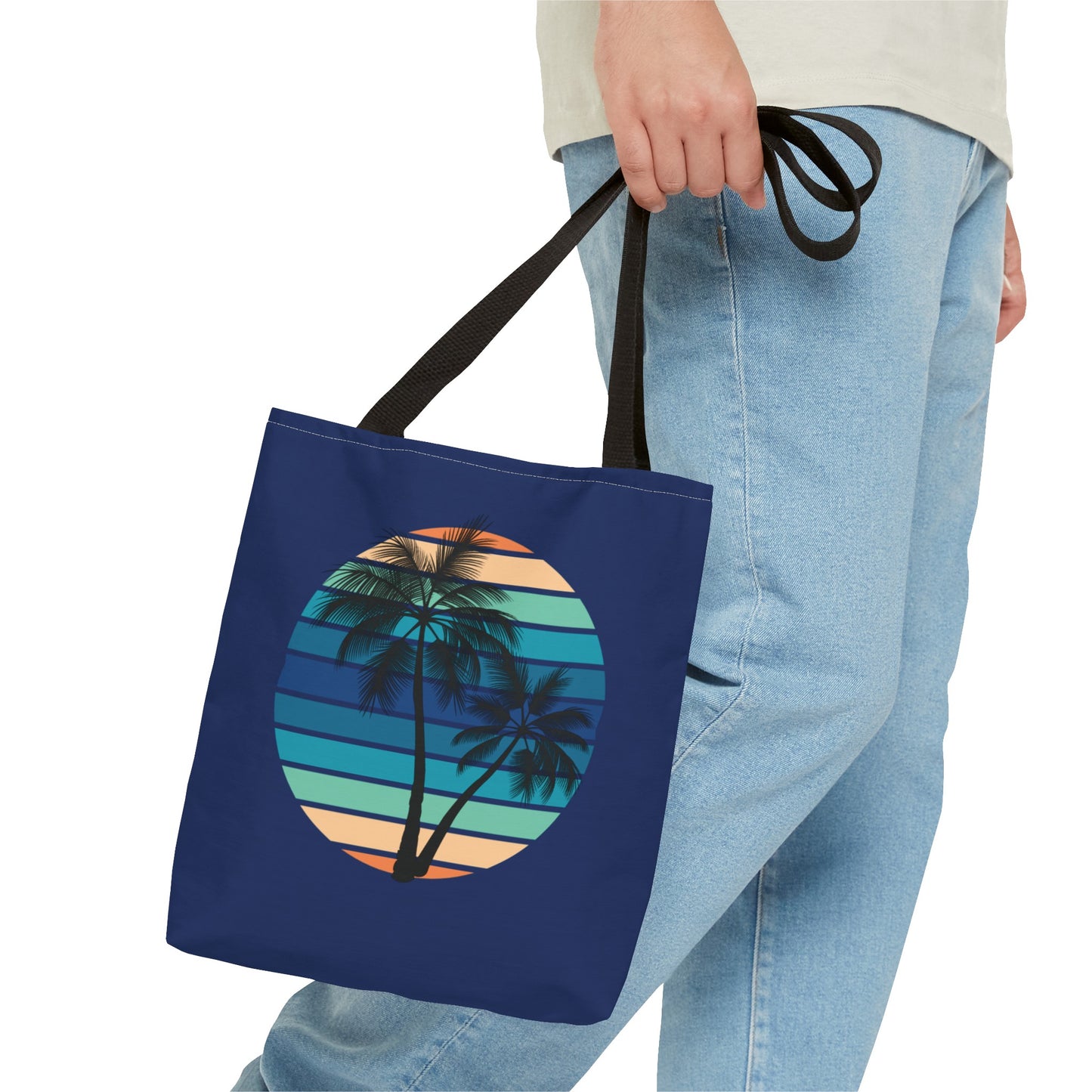 Palm Tree (Navy Background) Tote Bag