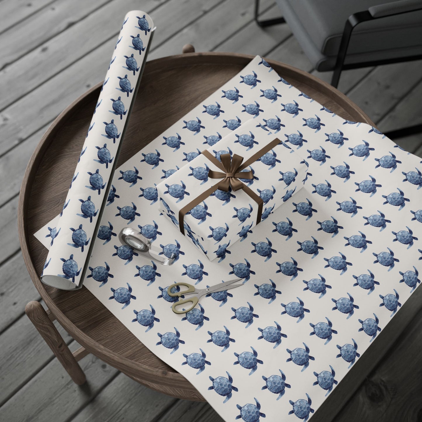 Blue Sea Turtle Wrapping Paper
