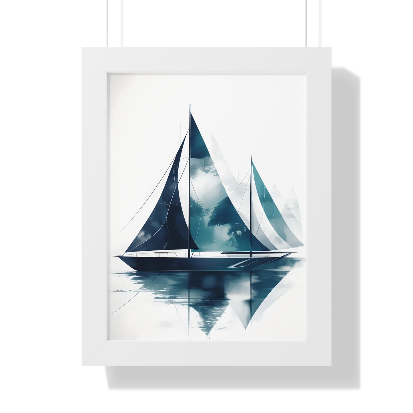 Sailboat Framed Poster — Nautical Watercolor